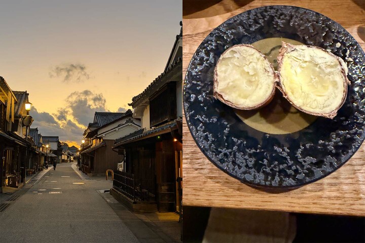 鈴木美恵さんが撮影した城下町と栗の写真