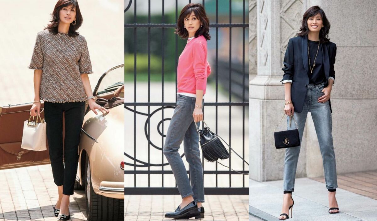 秋のデニムパンツコーデ10選 40代女性に似合う大人のデニムパンツ着こなし集 19年 Precious Jp プレシャス