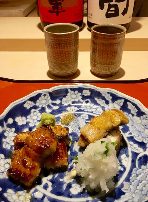 福岡県「白金にし田」鰻を白焼きと蒲焼き