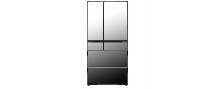 「日立」の「6ドア冷蔵庫(735L・フレンチドア) クリスタルミラー R-WX74K-X」(価格:¥300,000)