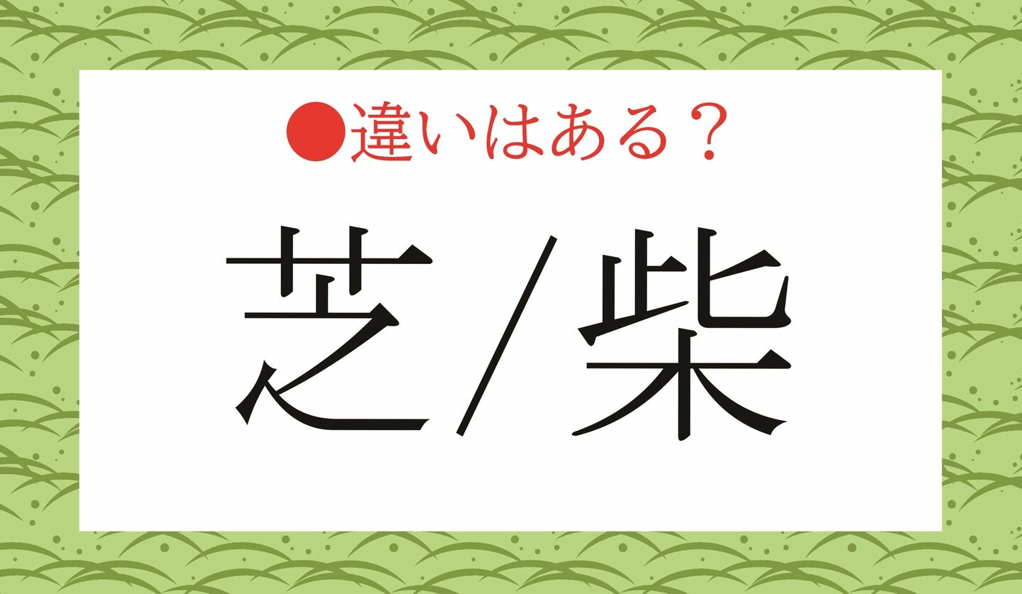日本語クイズ　出題画像　違いはある？　「芝/柴」