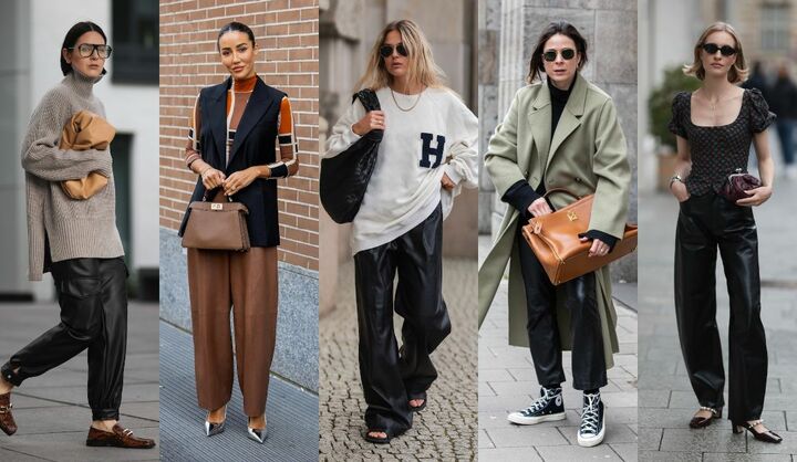 レザーパンツコーデ