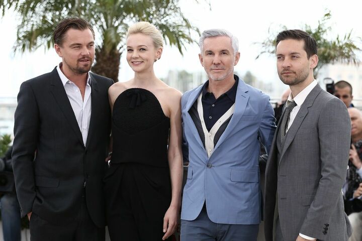 2013年、第66回カンヌ国際映画祭にて左から出演のレオナルド・ディカプリオ、キャリー・マリガン、トビー・マグワイア。