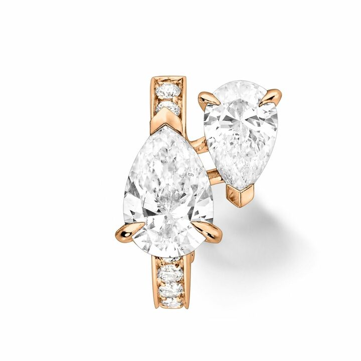 ピアス¥1,129,700「セルティ・シュール・ヴィド ピアス  ペアシェイプ ダイヤモンド2石 」【素材：ダイヤモンド×ピンクゴールド】