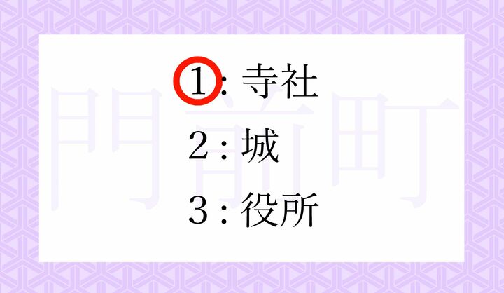 「門前町」とは「中世以降、有力な寺社の門前を中心に発達した町」の事です。