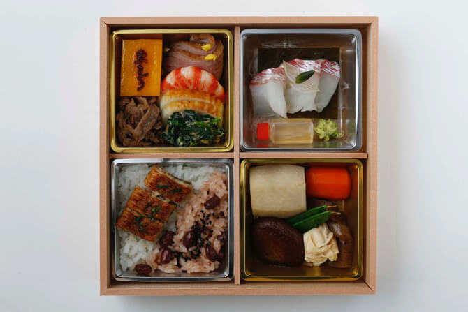 新喜楽の松花堂弁当 ¥6,000(第90回の例)