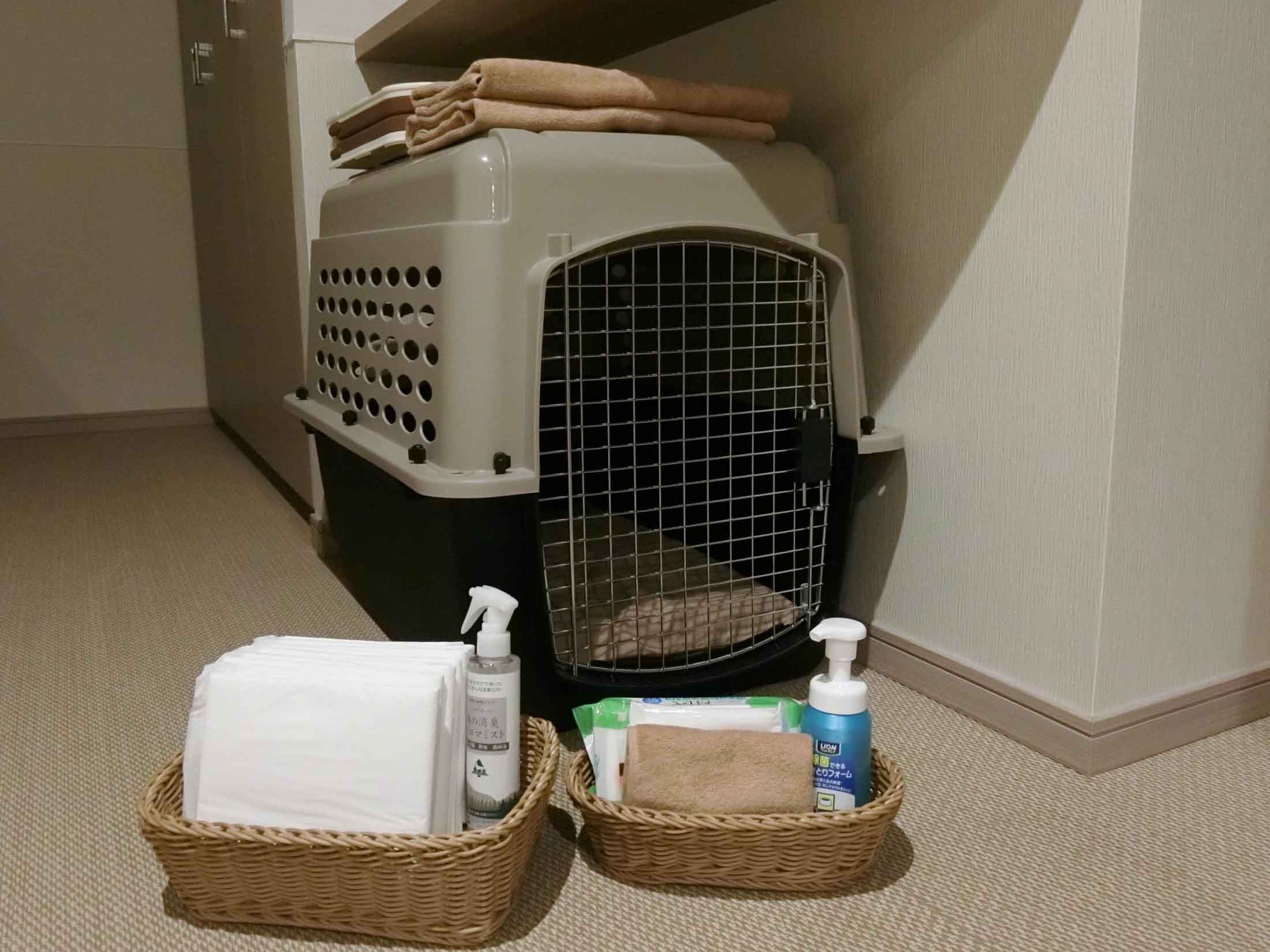 各ゲストルームに用意された愛犬用の備品