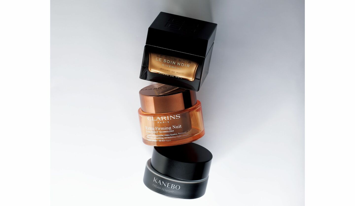 「パルファム ジバンシイ」「クラランス」「カネボウ」の夜用クリーム3品