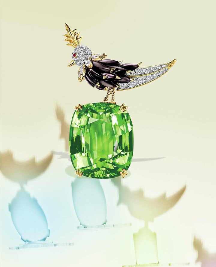 ティファニーのブローチ『レインボー バード オン ア ロック ブローチ』