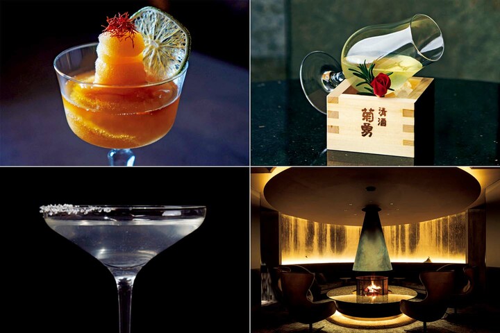 bar hotel 箱根香山で提供されるカクテルと店内