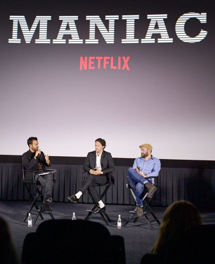 2018年11月 スクリーニング&Q&A。左から、ジャスティン・セロー、キャリー・フクナガ、パトリック・サマーヴィル。