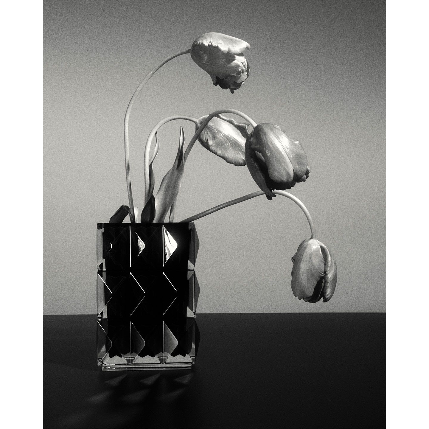 サンローランの花瓶「BACCARAT LUXOR VASE IN BLACK CRYSTAL」