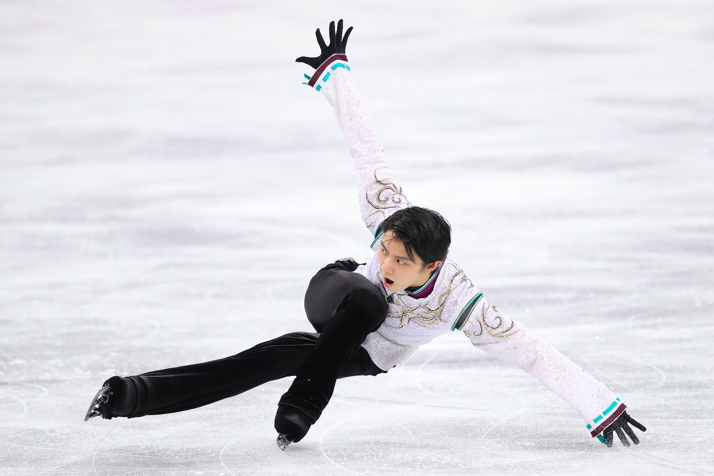 平昌五輪のフリー『SEIMEI』でのハイドロブレーディング 写真:YUTAKA/アフロスポーツ