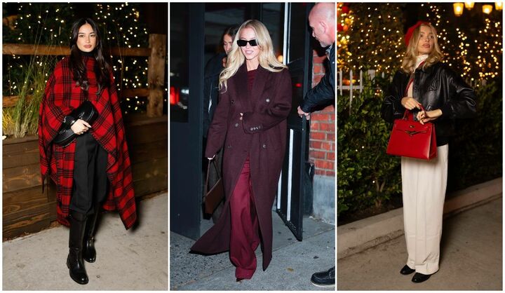 海外セレブのクリスマスの赤コーデ