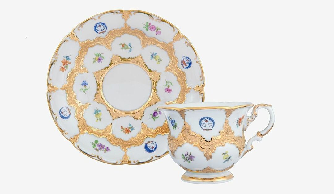 人気アイテム ・ 豪華金彩 = マイセン 花絵付け KAKI-X (1級品) 鉢 大 特 ・ マイセン