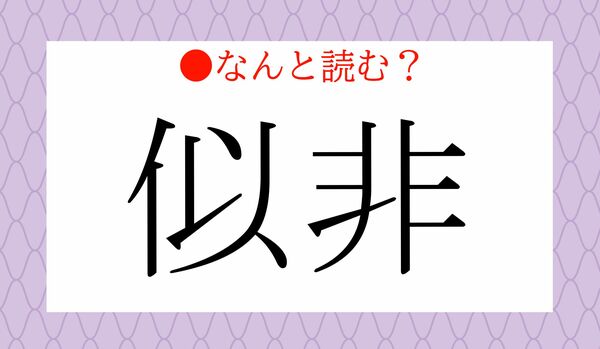 「じひ」ではありません!「似非」って何と読む?