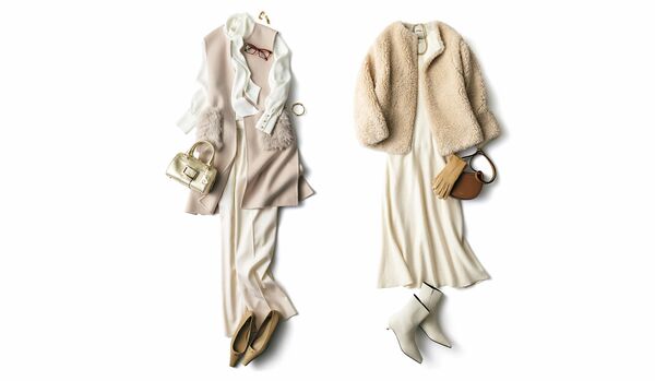 冬こそ楽しめる鉄板配色「ミルキーグラデーション」コーディネート｜内面から幸福感溢れるおしゃれを叶えて