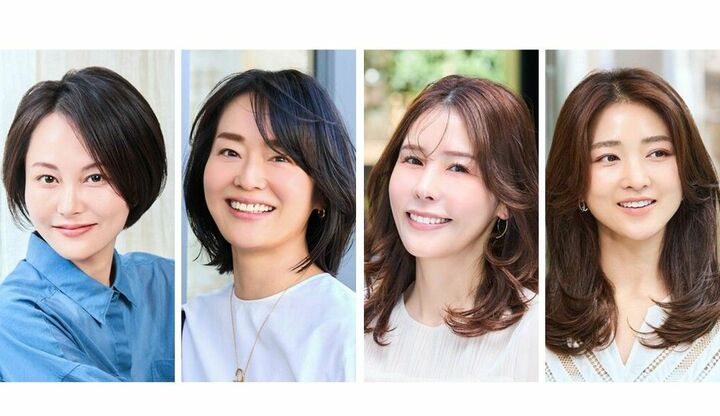 ミディアムヘア&ショートヘアの女性3人