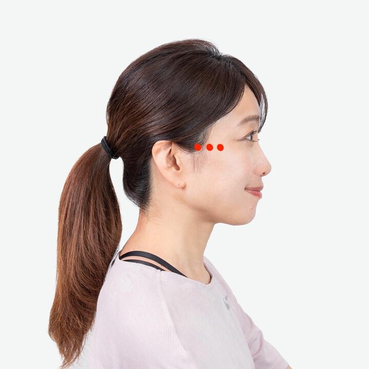 丸印の３か所をほぐす