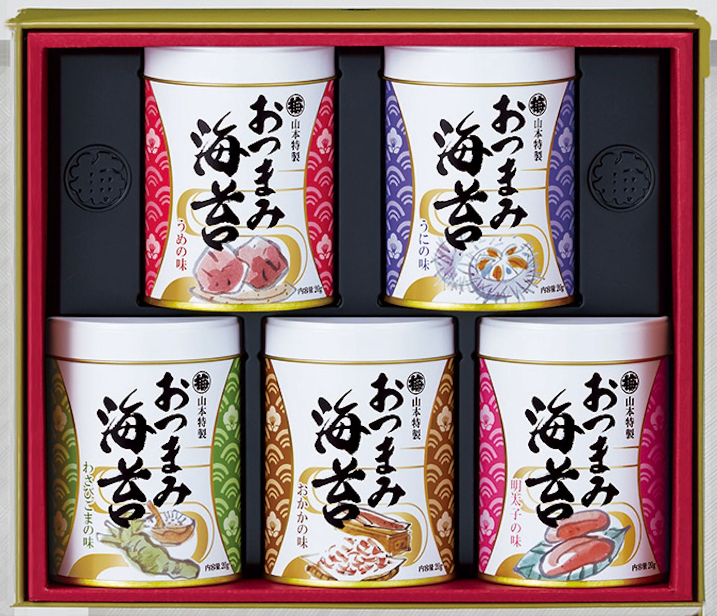 「おつまみ海苔5缶詰め合わせ」¥3,000 / 1缶 ¥600(すべての味)