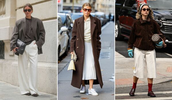 冬に投入してセンスよく！「白ボトム」コーディネート３選【海外スナップ】