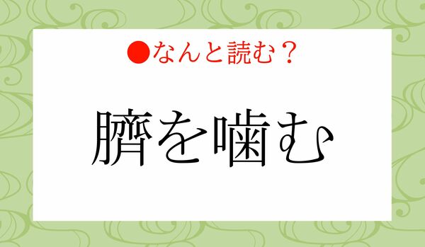 「へそをかむ」ではありません！慣用句「臍を噛む」ってなんと読む？