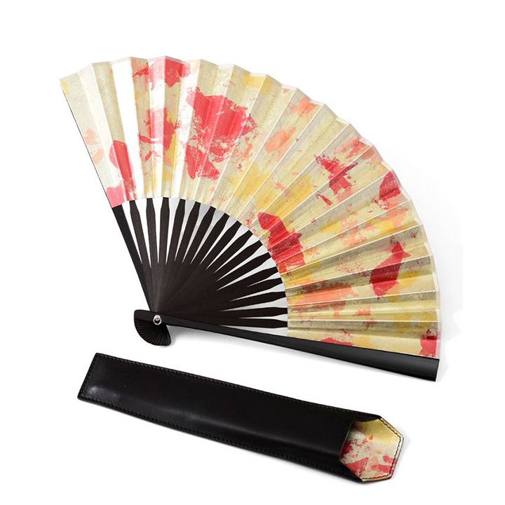 おしゃれな「フジタカ ミーツ KYOTO Leather HAKU 扇子」
