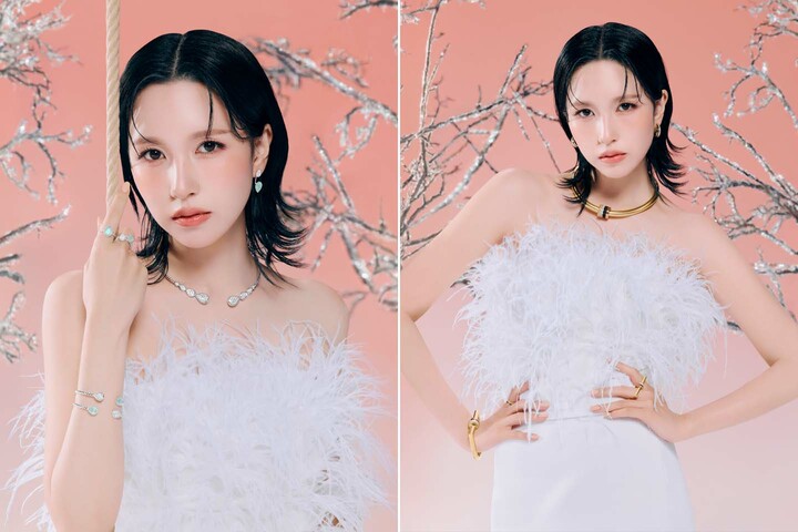 ブシュロンのキャンペーンに登場したグローバルガールズグループ「TWICE」のMINAさん