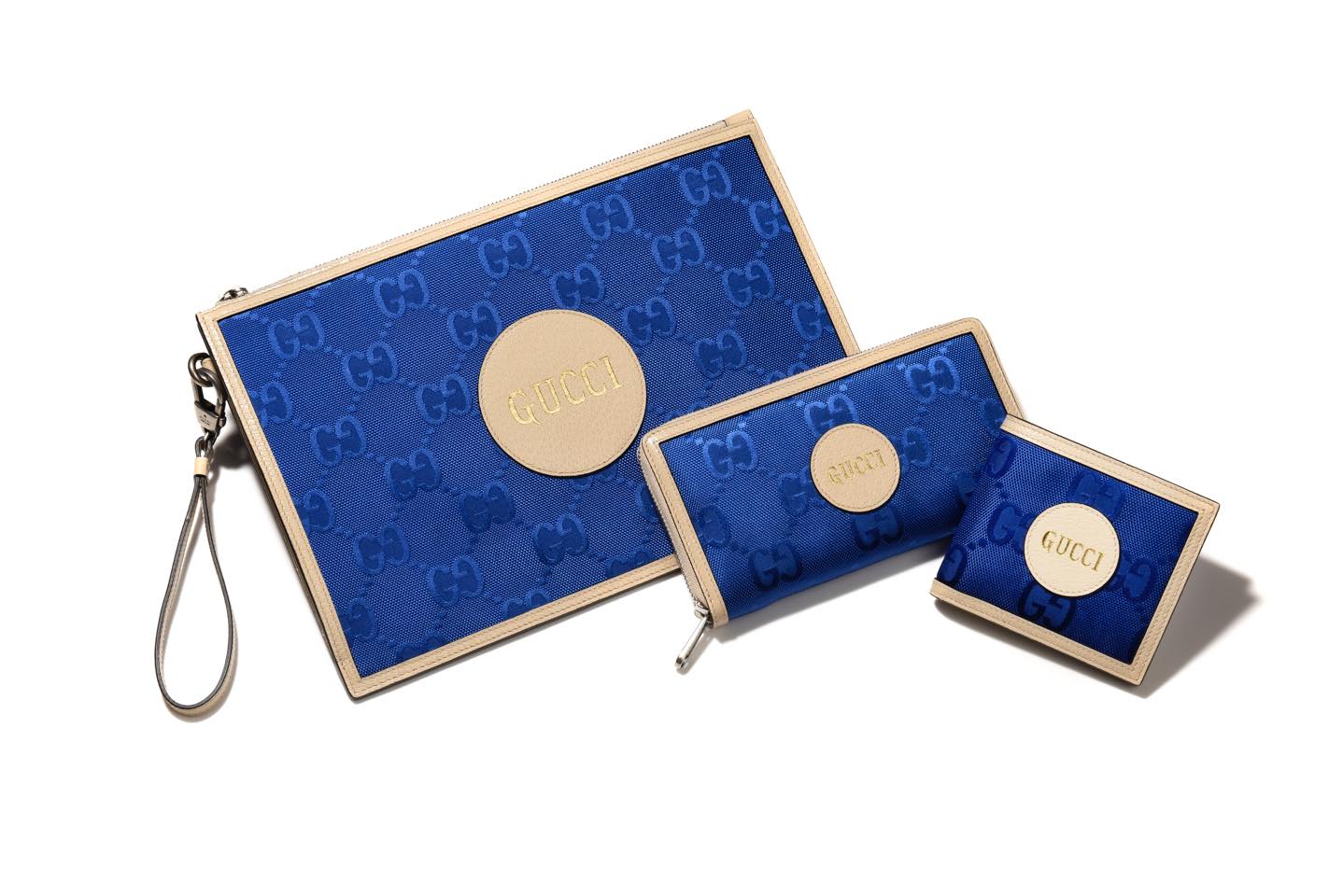 左から【W30.5×H21×D1.5cm】クラッチ¥98,000・【W19×H10×D2.5cm】長財布¥63,000・【W11×H9cm】二つ折り財布¥43,000(グッチ ジャパン クライアントサービス)
