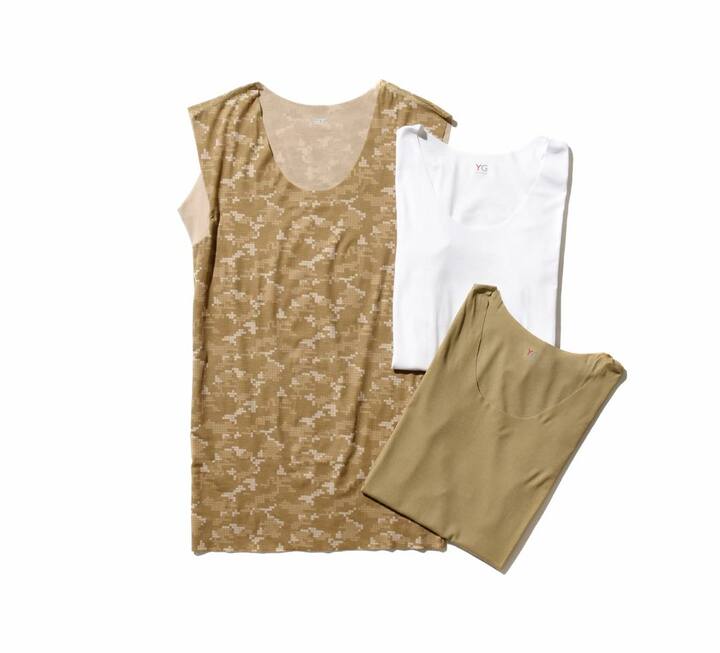 アンダーウェア(カモフラ柄)¥1,800、他¥1,500(グンゼ〈ワイジー〉)