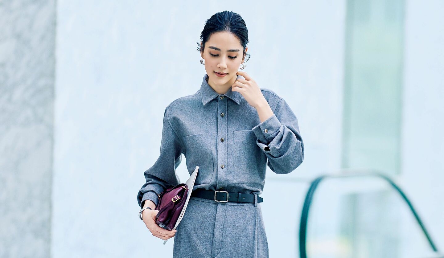 「セアン」のウエアを着用したモデルのAtsukoさん