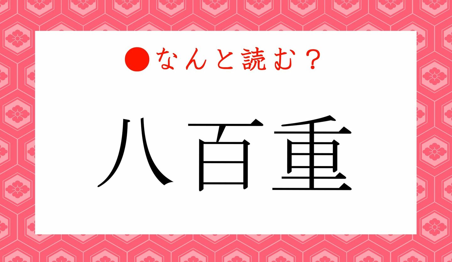 日本語クイズ　出題画像　難読漢字　「八百重」なんと読む？