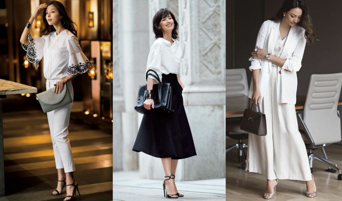 白ブラウスコーデ23選 19春 レディース 40代女性におすすめのきれいめ オフィスにもぴったりな着こなし集 Precious Jp プレシャス