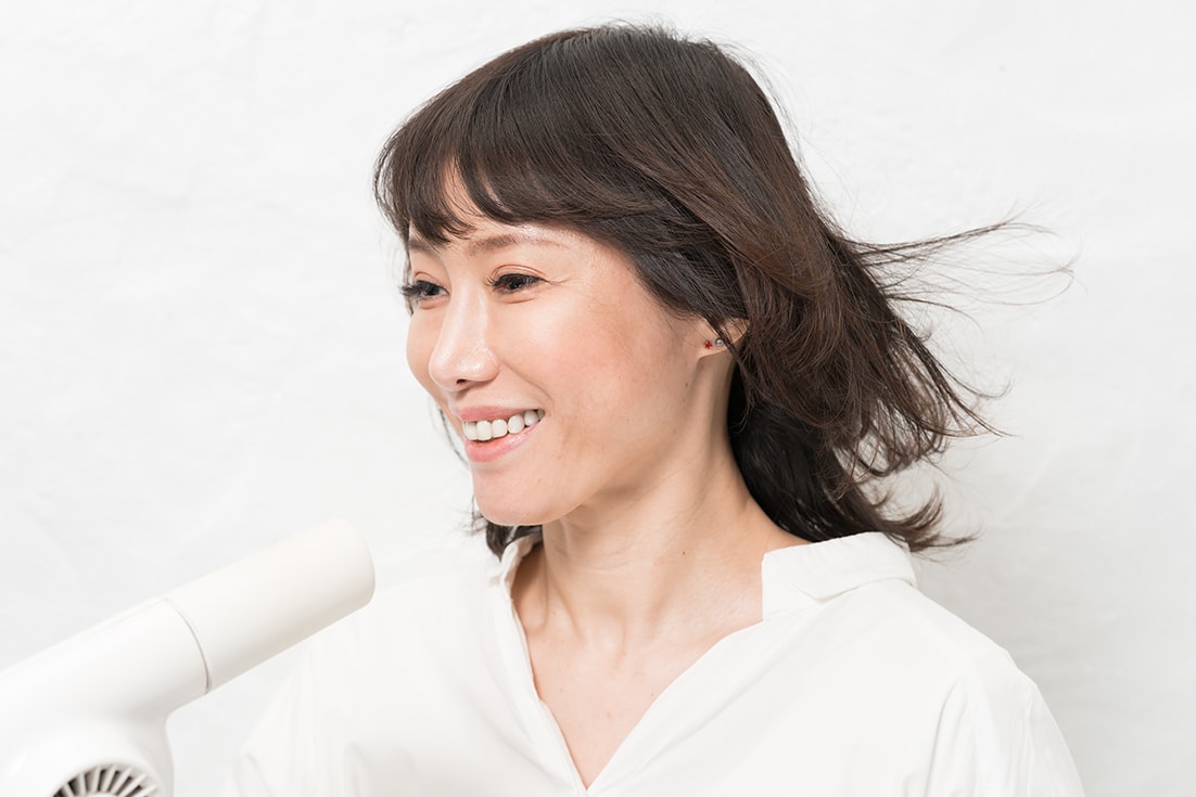 ドライヤーをあてる