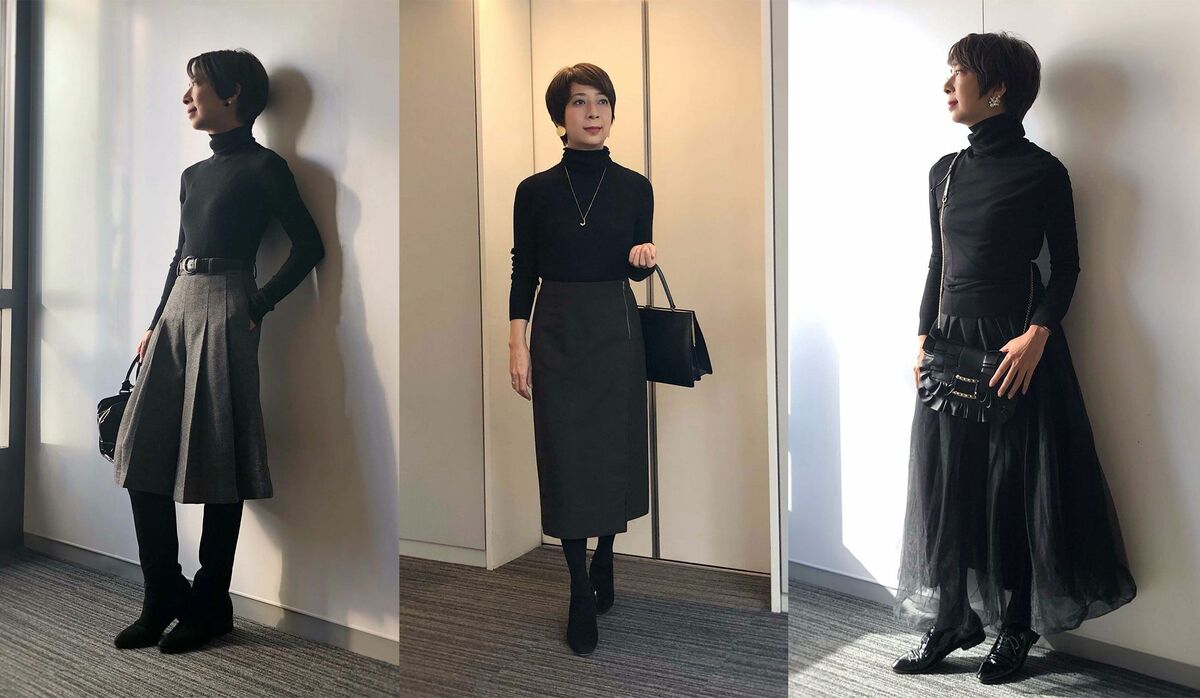 身長152cmの着こなし】脱・無難を叶える！変幻自在な「黒