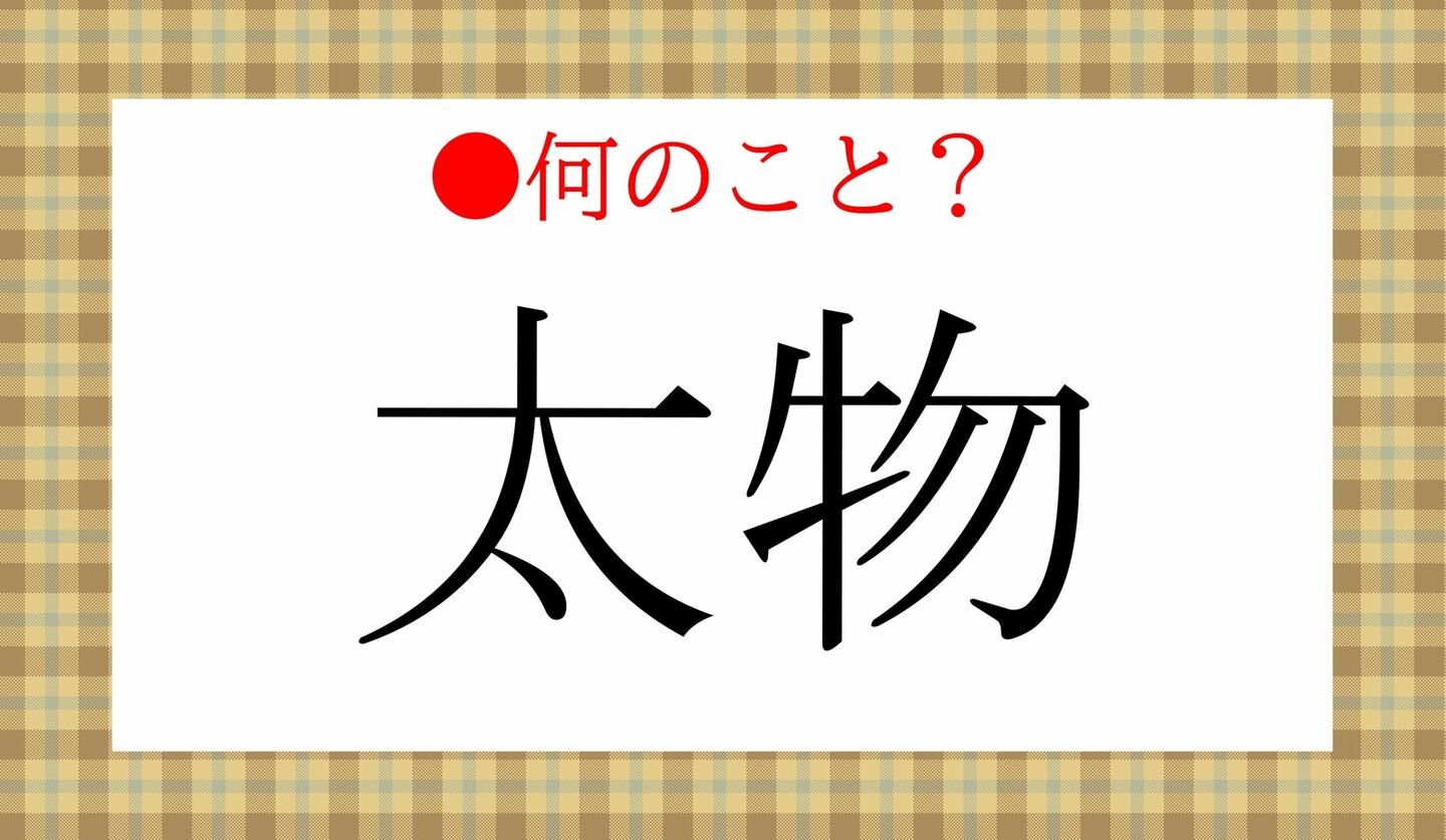 日本語クイズ　出題画像　何のこと？　「太物」