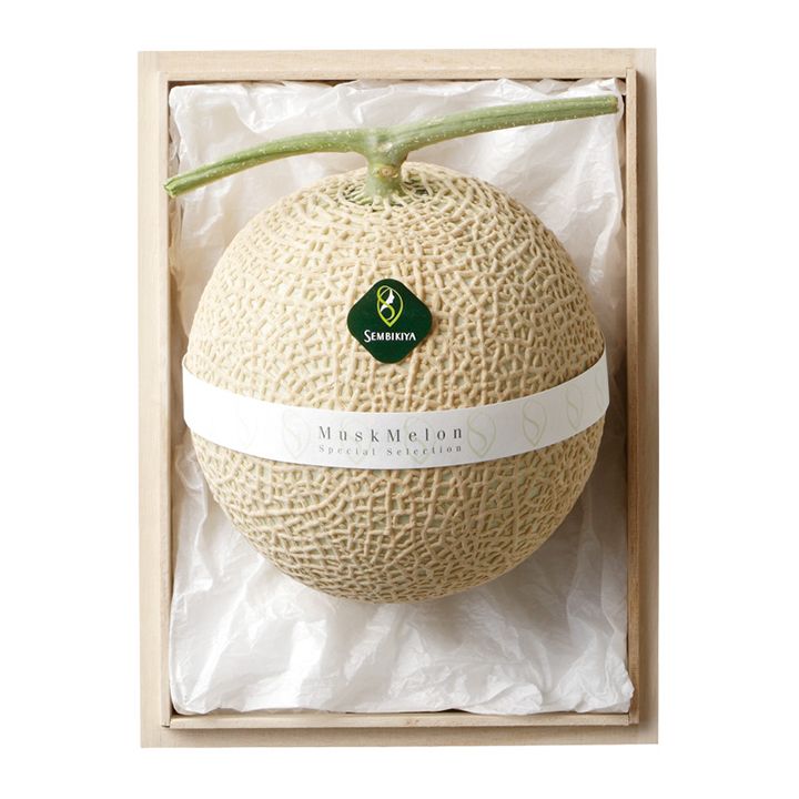 「日本橋 千疋屋総本店 公式 マスクメロン 1個(約1.5kg・桐箱入)」(静岡)