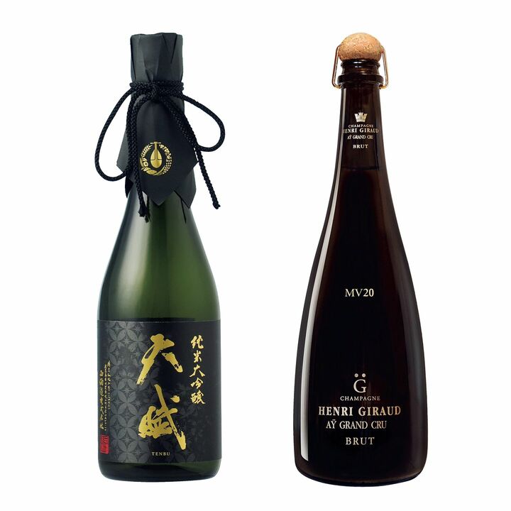 天賦 純米大吟醸とアンリ・ジロー フュ・ド・シェーヌ マルチヴィンテージ 