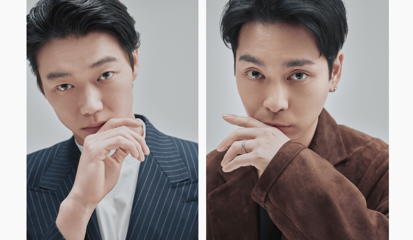 俳優の笠松 将さんと柳楽優弥さんのバストアップの写真