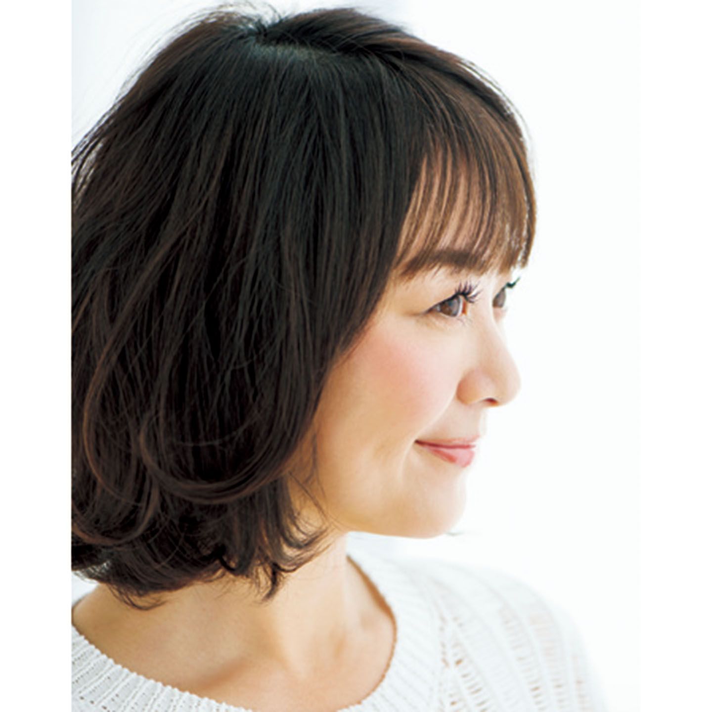 前髪はサイドに自然につなげて