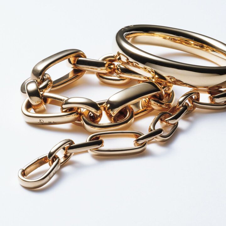 上から／ブレスレット『イコニカ』［RG］￥2,548,000・ブレスレット『イコニカ』［チェーン太／RG］￥2,560,000・『イコニカ』［チェーン細／RG］￥1,470,000（ポメラートブティック 銀座店）