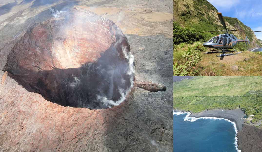ヘリコプターツアーで巡るハワイ島の火山