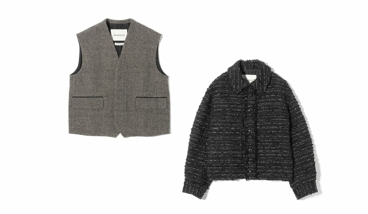 「デパリエ」のツイードジレ&ブルゾン