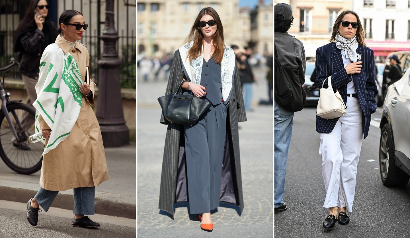 スカーフを愛用していたパリファッションウィークで見かけられたゲスト3人のSNAP