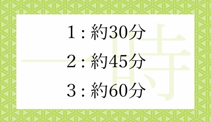「一時（いっとき）」は、現在の時間でどのくらい？