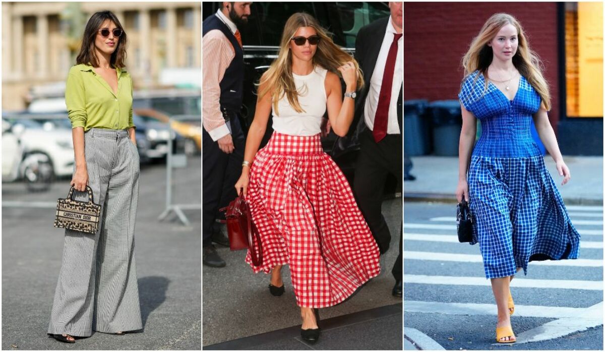 Dior チェック柄フレアスカート 8Y チュール刺繍チェックフレア