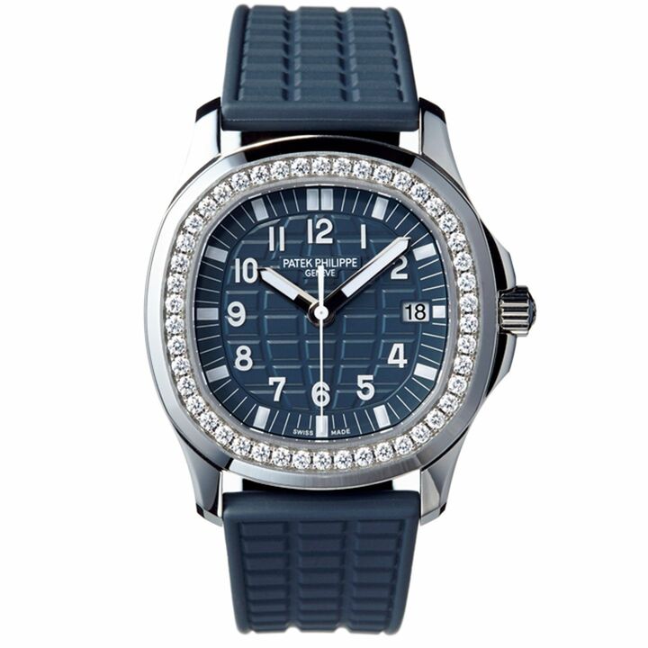 時計￥1,780,000 クオーツ【ケース径（10～4時方向）：35.6mm】［ケース：ステンレススチール×ダイヤモンド、ストラップ：ラバー］（パテック フィリップ ジャパン）