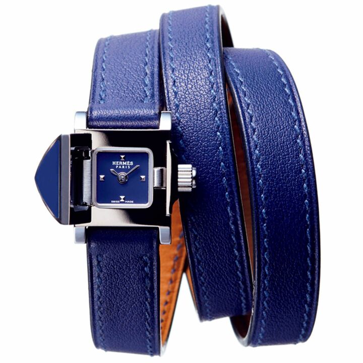 時計￥388,000 クオーツ【ケースサイズ：縦16×横16mm】［ケース：ステンレススチール×ラッカー、ストラップ：カーフレザー］（エルメスジャポン）