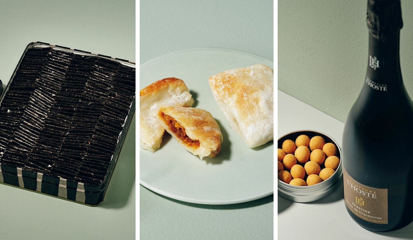 umami nuts『シャンパーニュとポルチーニマカダミアナッツ』、紫野和久傳『からすみ餅』、さかぐち『京にしき』