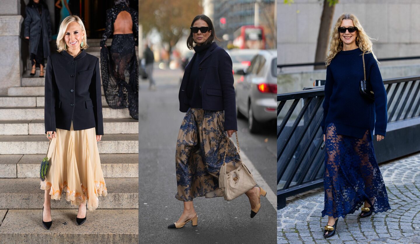 スカートで魅せる「ネイビーのフェミニンコーデ」3選